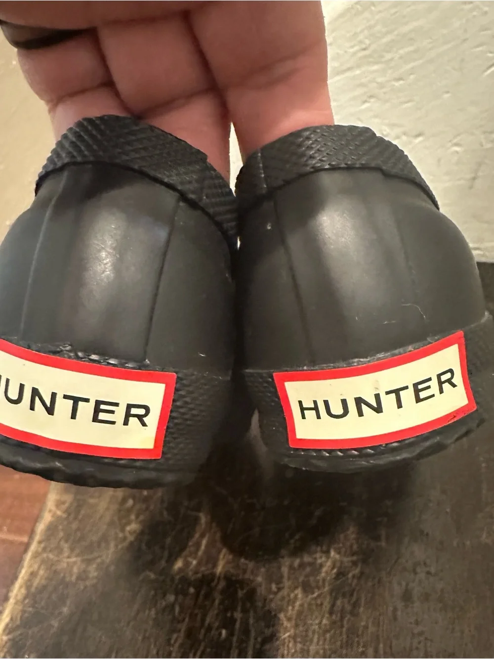 Hunter Slip-On Black Rubber Ankle Rain Shoes. Toddler 8